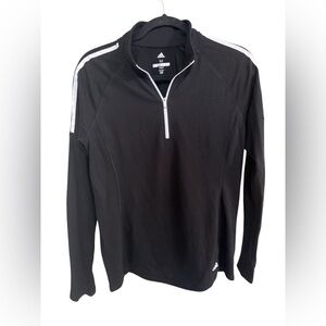 Adidas Women Black Golf Quarter-Zip Pullover